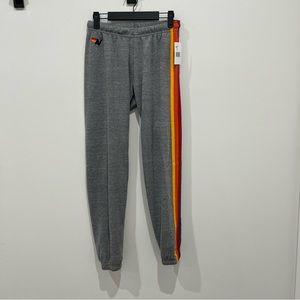 aviator nation 5 STRIPE SWEATPANTS - HEATHER GREY